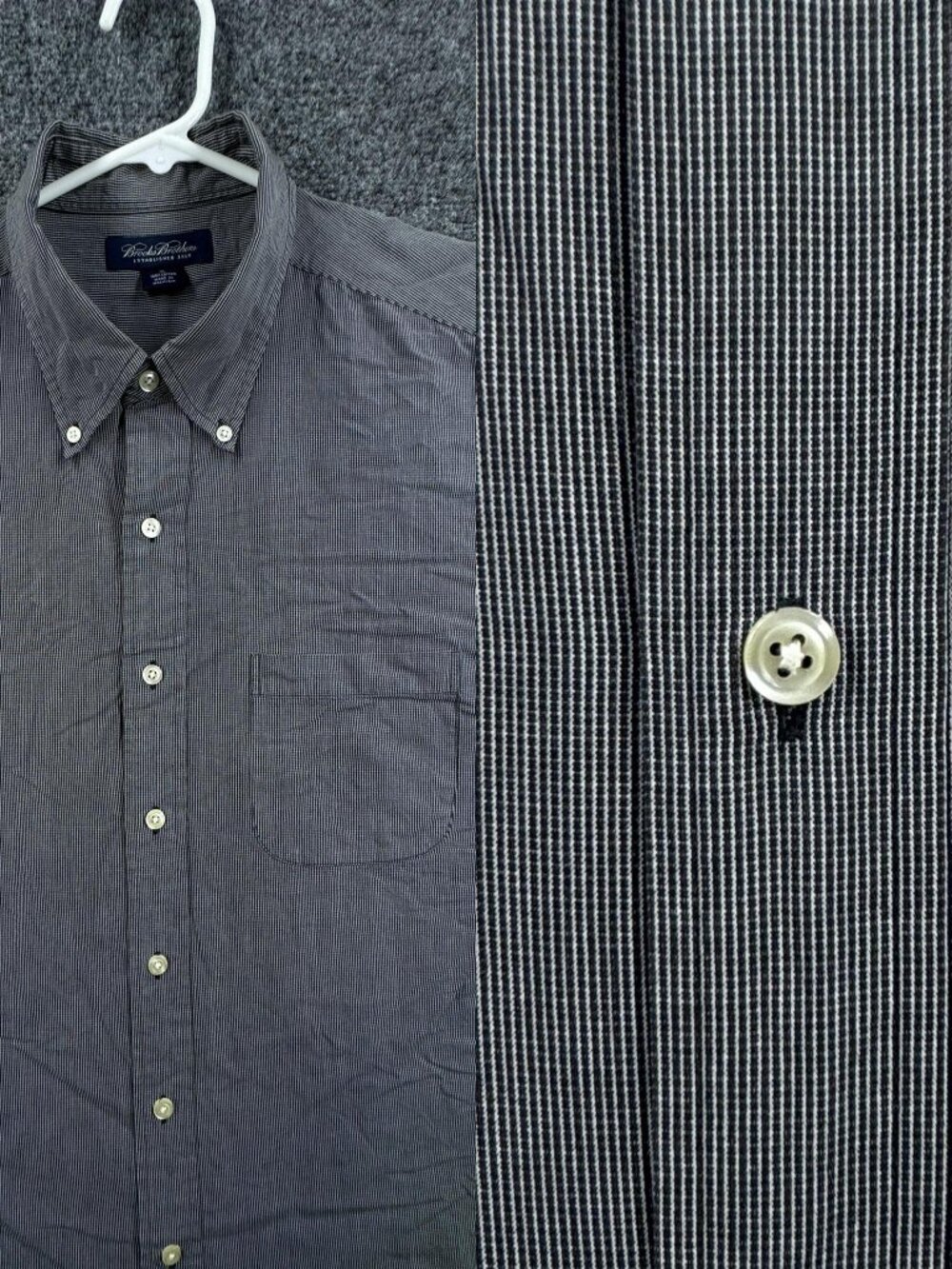 Brooks Brothers Microfiber-Feel Soft Button-Down XL Striped All Cotton Men Shirt